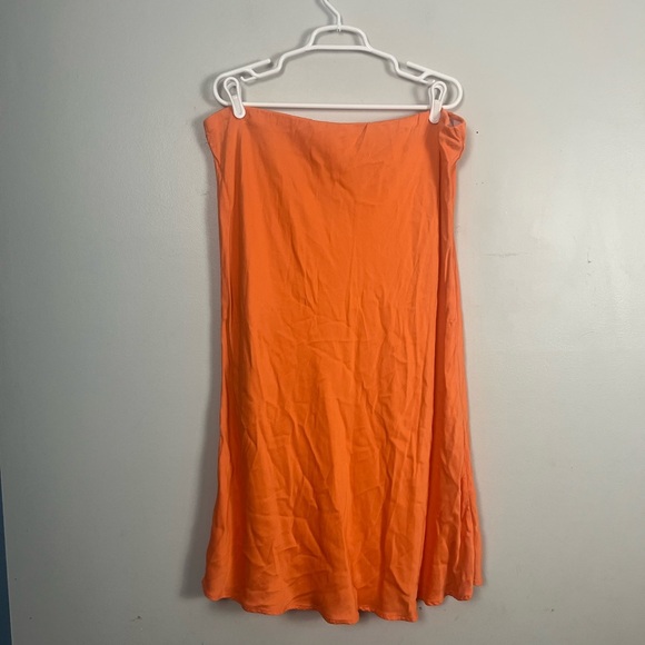 ANTHROPOLOGIE  Tilda Midi Slip Skirt - Orange size 2x - Picture 7 of 9